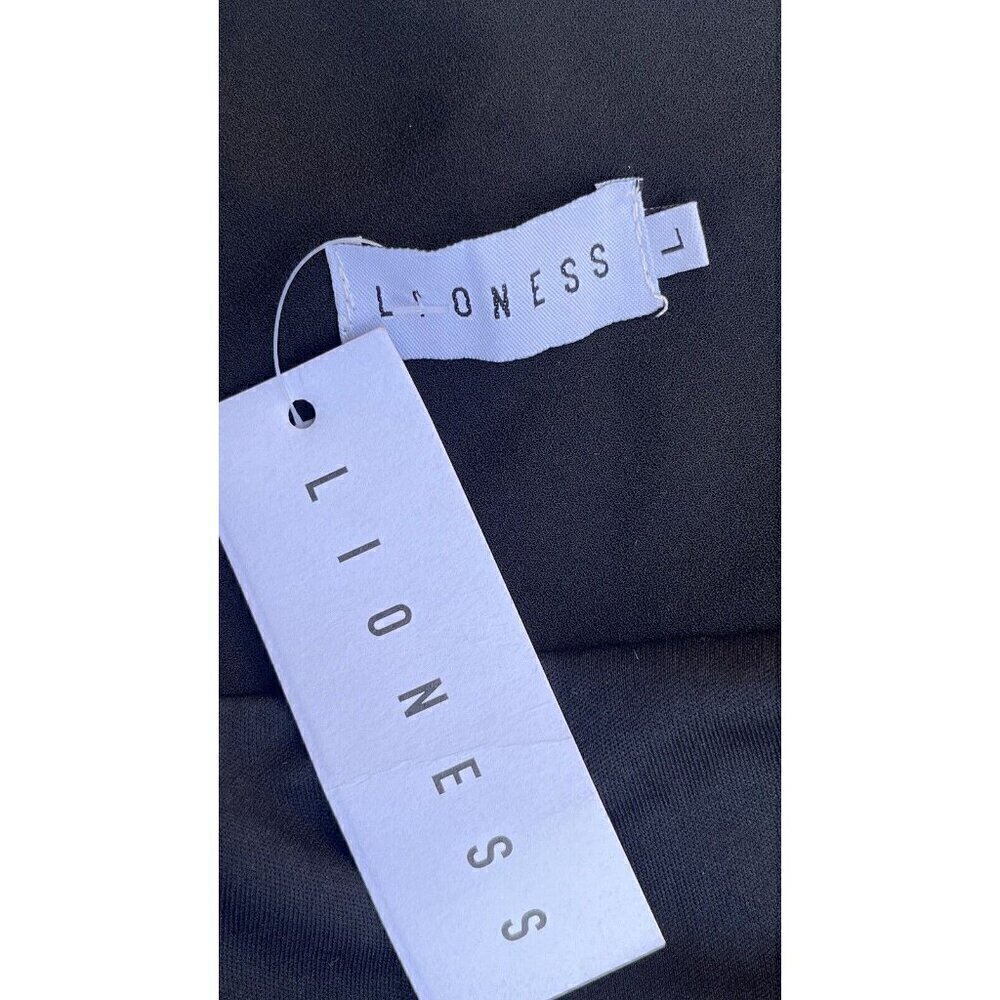 Lioness Women's Black Chiffon Asymmetric Shoulder Midtown Mini Dress Size L - Picture 6 of 14